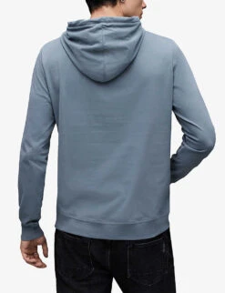 AllSaints Brace Ramskull-embroidered Cotton Hoody -Selfridges Store R04132723 SHALLOWBLUE ALT03