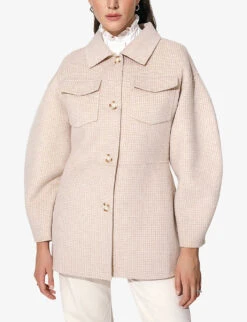 By Malina Joanna Checked Wool-blend Jacket -Selfridges Store R04133208 MACADAMIAHNDSTOOTH ALT02