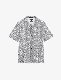 Ted Baker Mulben Floral-embroidery Short-sleeve Woven Shirt
