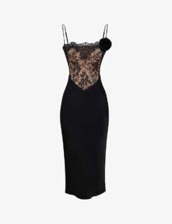 Nikita Corset Satin And Lace Midi Dress