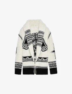 Zadig & Voltaire Ella Intarsia Knitted Wool-blend Coat