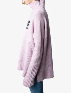 Zadig & Voltaire Alma Love-slogan Knitted Wool Jumper -Selfridges Store R04134402 PARME ALT02