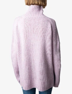 Zadig & Voltaire Alma Love-slogan Knitted Wool Jumper -Selfridges Store R04134402 PARME ALT03