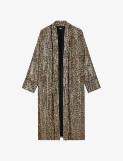 THE KOOPLES Leopard-print Relaxed-fit Woven Kimono
