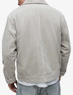 AllSaints Castleford Spread-collar Relaxed-fit Recycled-cotton Corduroy Shirt -Selfridges Store R04134479 FROSTEDTAUPE ALT03