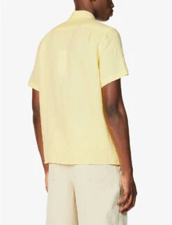 Lacoste Logo-embroidered Regular-fit Linen Shirt -Selfridges Store R04134893 YELLOW ALT03