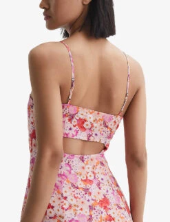 Reiss Bonnie Floral-print Woven Midi Dress -Selfridges Store R04135031 PINKPRINT ALT03