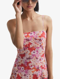 Reiss Bonnie Floral-print Woven Midi Dress -Selfridges Store R04135031 PINKPRINT ALT04