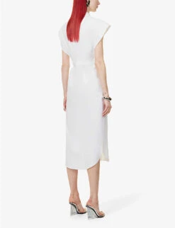 Alexander McQueen Sleeveless Button-up Cotton Midi Dress -Selfridges Store R04136238 OPTICALWHITE ALT03