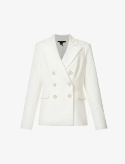 Paige Malbec Double-breasted Peak-lapel Stretch-woven Blazer