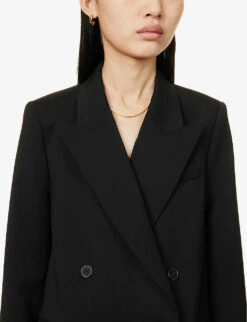 Joseph Jaden Double-breasted Stretch-wool Blazer -Selfridges Store R04140081 BLACK ALT04