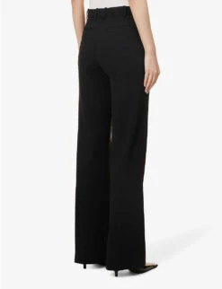 Joseph Morissey Straight-leg High-rise Stretch-woven Trousers -Selfridges Store R04140082 BLACK ALT03