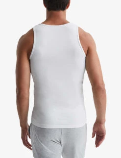 Reiss Vinnie Crewneck Stretch-cotton Vest -Selfridges Store R04141855 WHITE ALT03