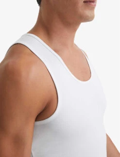 Reiss Vinnie Crewneck Stretch-cotton Vest -Selfridges Store R04141855 WHITE ALT04