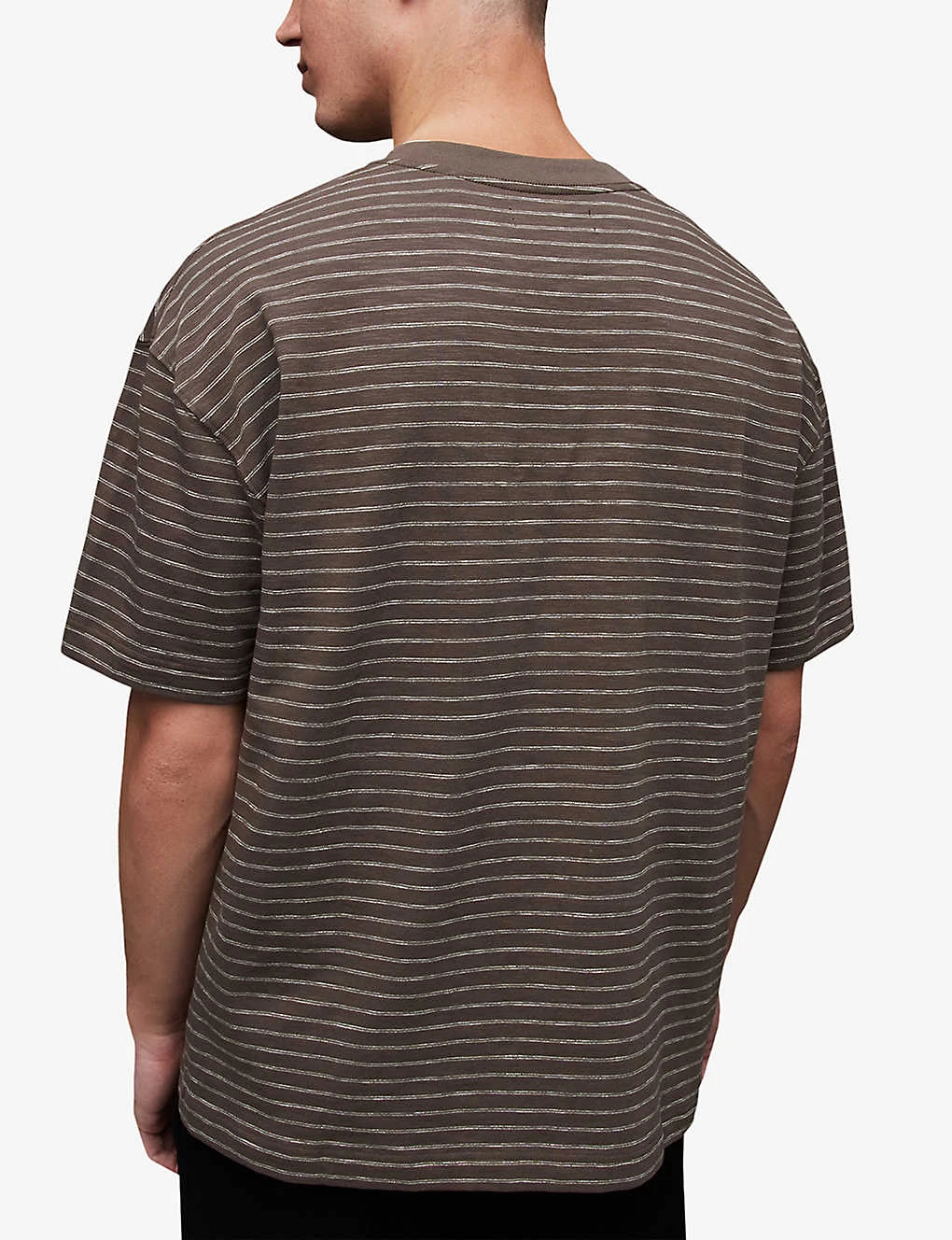AllSaints Keaton Striped-pattern Organic-cotton T-shirt 4 AllSaints Keaton Striped-pattern Organic-cotton T-shirt - Image 4