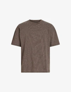 AllSaints Keaton Striped-pattern Organic-cotton T-shirt