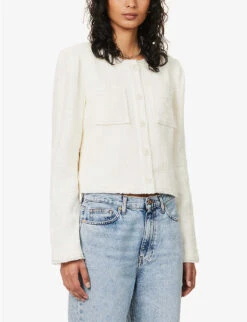 Paige Cambridge Cropped Cotton-rayon Blend Jacket 7 Paige Cambridge Cropped Cotton-rayon Blend Jacket -Selfridges Store R04144132 CREAM ALT02