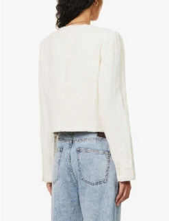 Paige Cambridge Cropped Cotton-rayon Blend Jacket 8 Paige Cambridge Cropped Cotton-rayon Blend Jacket -Selfridges Store R04144132 CREAM ALT03