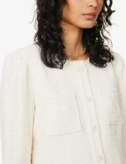 Paige Cambridge Cropped Cotton-rayon Blend Jacket 9 Paige Cambridge Cropped Cotton-rayon Blend Jacket -Selfridges Store R04144132 CREAM ALT04