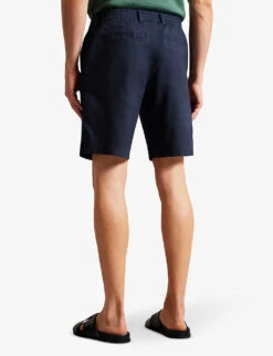 Ted Baker Leder Regular-fit Stretch-linen Shorts -Selfridges Store R04144328 NAVY ALT03
