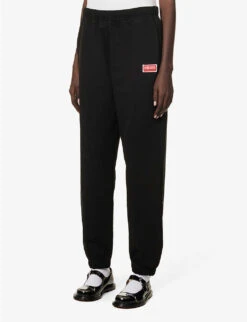 Kenzo Brand-patch Cotton-jersey Jogging Bottoms 7 Kenzo Brand-patch Cotton-jersey Jogging Bottoms -Selfridges Store R04145420 BLACK ALT02