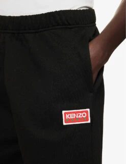 Kenzo Brand-patch Cotton-jersey Jogging Bottoms 9 Kenzo Brand-patch Cotton-jersey Jogging Bottoms -Selfridges Store R04145420 BLACK ALT04