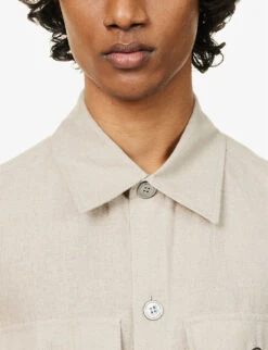 Oscar Jacobson Maverick Spread-collar Regular-fit Linen Overshirt -Selfridges Store R04145850 NATURALBEIGE ALT04