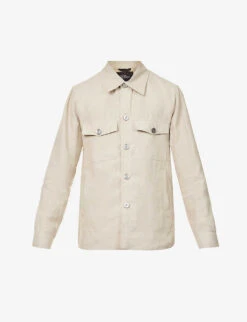 Oscar Jacobson Maverick Spread-collar Regular-fit Linen Overshirt