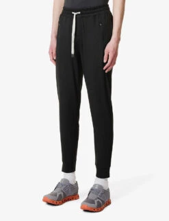 Vuori Ponto Brand-patch Stretch Recycled-polyester Jogging Bottoms -Selfridges Store R04146300 BLACKHEATHER ALT02