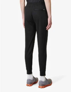 Vuori Ponto Brand-patch Stretch Recycled-polyester Jogging Bottoms -Selfridges Store R04146300 BLACKHEATHER ALT03