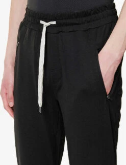 Vuori Ponto Brand-patch Stretch Recycled-polyester Jogging Bottoms -Selfridges Store R04146300 BLACKHEATHER ALT04