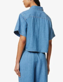 FRAME Faded-wash Boxy-fit Cotton And Linen-blend Shirt -Selfridges Store R04146434 ENCORE ALT03