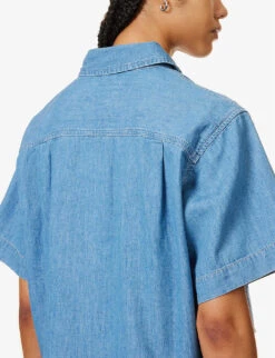 FRAME Faded-wash Boxy-fit Cotton And Linen-blend Shirt -Selfridges Store R04146434 ENCORE ALT04