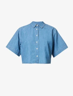 FRAME Faded-wash Boxy-fit Cotton And Linen-blend Shirt
