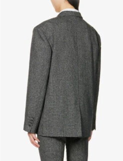 Menaggio Padded-shoulder Woven Blazer -Selfridges Store R04147067 GREY ALT03