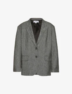 Menaggio Padded-shoulder Woven Blazer