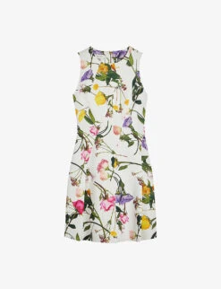 Ted Baker Ruxane Floral-print Neoprene Mini Dress