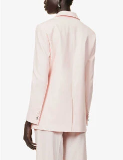 Coperni Cut-out Padded-shoulder Stretch-wool Blazer -Selfridges Store R04147551 BLUSHBLUSH ALT03