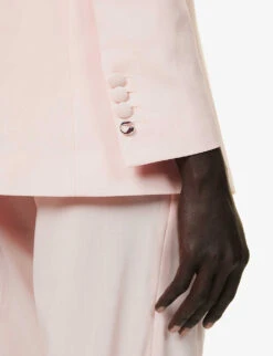 Coperni Cut-out Padded-shoulder Stretch-wool Blazer -Selfridges Store R04147551 BLUSHBLUSH ALT05