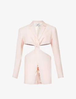 Coperni Cut-out Padded-shoulder Stretch-wool Blazer