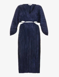 GOOD AMERICAN Always Fits Pleated Woven Midi Dress