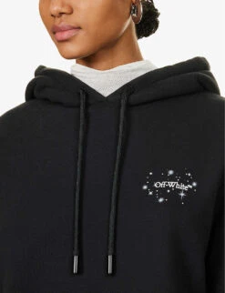Bling Rhinestone-embellished Cotton Hoody -Selfridges Store R04148950 BLACKWHITE ALT04