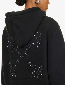 Bling Rhinestone-embellished Cotton Hoody -Selfridges Store R04148950 BLACKWHITE ALT05