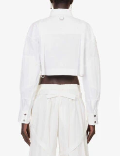 Cropped Patch-pocket Cotton Shirt 8 Cropped Patch-pocket Cotton Shirt -Selfridges Store R04148952 WHITEWHIT ALT03