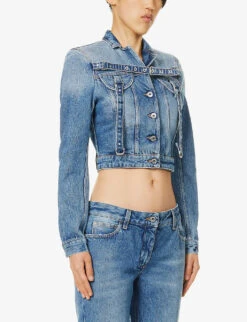 Cargo Brand-patch Regular-fit Denim Jacket -Selfridges Store R04149026 BLUE ALT02