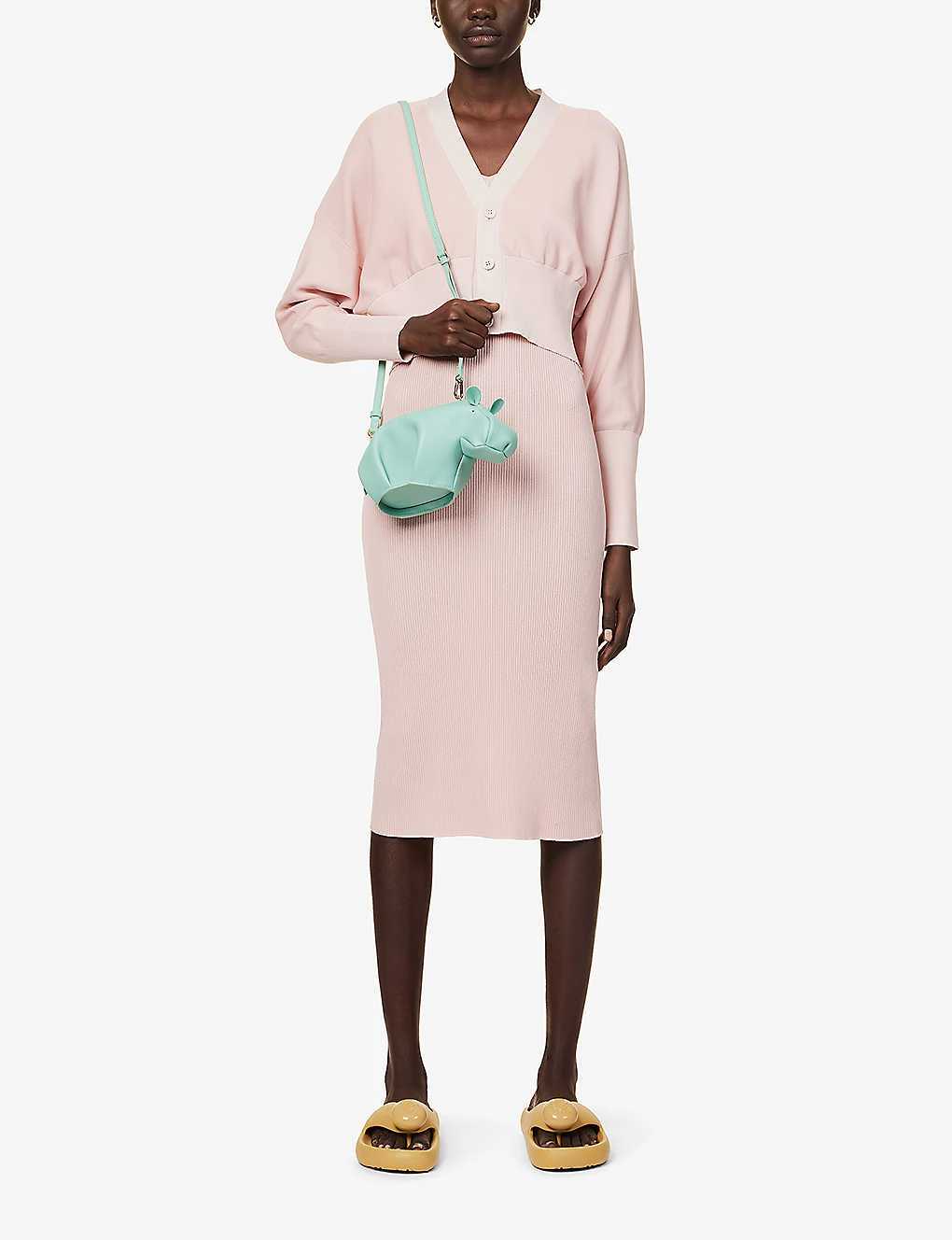 Cupro V-neck Recycled Polyester-knitted Cardigan 2 Cupro V-neck Recycled Polyester-knitted Cardigan - Image 2