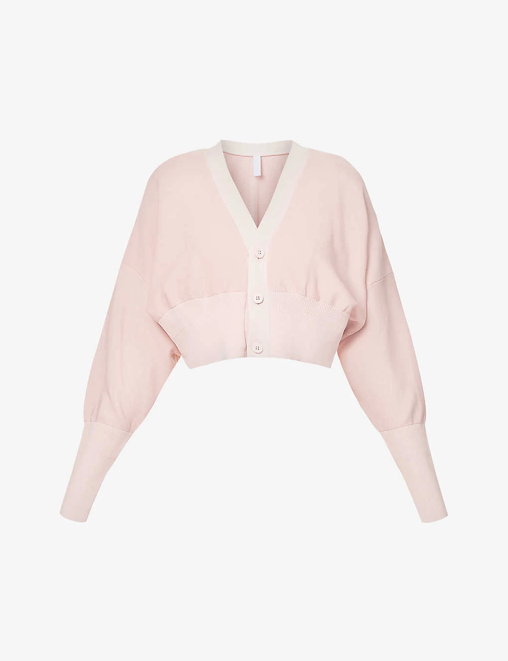 Cupro V-neck Recycled Polyester-knitted Cardigan 1 Cupro V-neck Recycled Polyester-knitted Cardigan