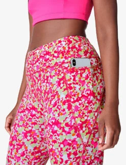Sweaty Betty Power 7/8 Dab-print High-rise Skinny Stretch-nylon Leggings -Selfridges Store R04150348 PINKDABPRINT ALT04