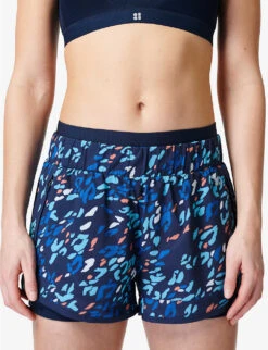 Sweaty Betty On Your Marks 4’’ Graphic-print Stretch Recycled Polyester-blend Shorts -Selfridges Store R04150362 BLUEANIMALPRINT ALT02