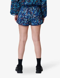 Sweaty Betty On Your Marks 4’’ Graphic-print Stretch Recycled Polyester-blend Shorts -Selfridges Store R04150362 BLUEANIMALPRINT ALT03